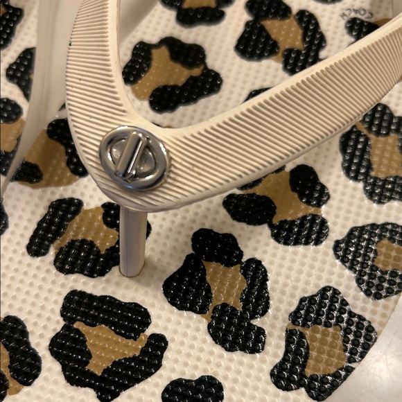 Coach Leopard Print Sandals - Tan and Black - Picture 5 of 9